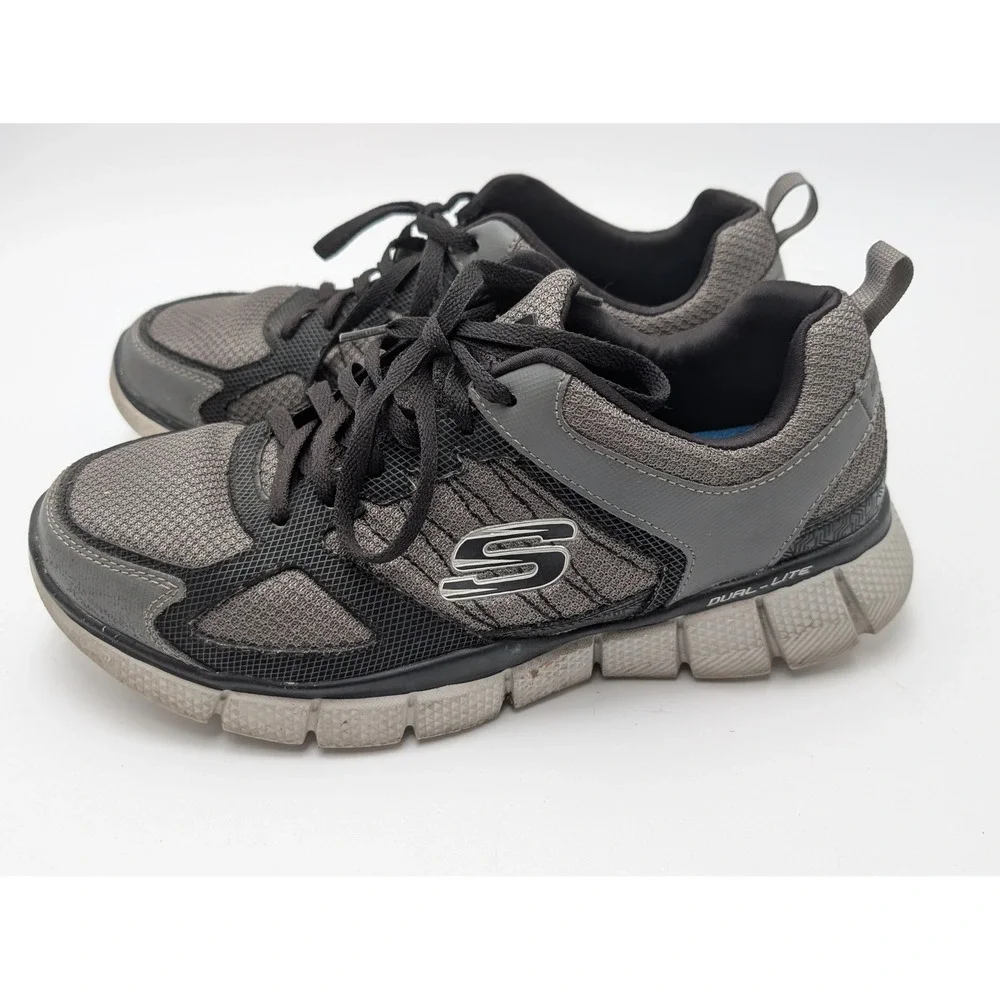 Skechers‎ Sneakers Mens 9 Gray 51532 CCBK Relaxed Fit Air-Cooled Memory Foam Gym